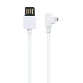   Cablu de date si incarcare Lightning (iPhone) OnePlus, conector la 90 grade, 2A, 1 metru, alb
