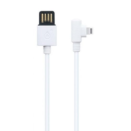 Cablu de date si incarcare Lightning (iPhone) OnePlus, conector la 90 grade, 2A, 1 metru, alb