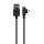 Cablu de date si incarcare Lightning (iPhone) OnePlus, conector la 90 grade, 2A, 1 metru, negru