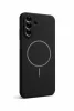 Husa Samsung Galaxy A17, Luxury Silicone Magsafe, protectie camera, catifea in interior, neagra