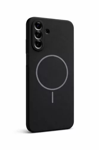 Husa Samsung Galaxy A17, Luxury Silicone Magsafe, protectie camera, catifea in interior, neagra