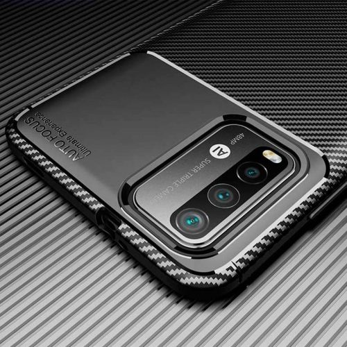 Husa Carbon Fiber pentru Samsung Galaxy S20 FE, aspect carbon, neagra