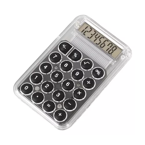 Mini calculator de birou Karuida KK-506,  8 caractere, carcasa transparenta, butoane negre