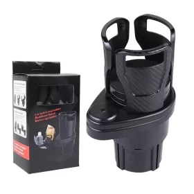   Suport pahar auto 2 in 1, multifunctional, baza rotativa, negru