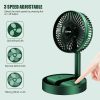 Ventilator pliabil si extensibil, acumulator, incarcare USB, functie suport telefon, verde