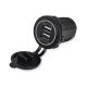 Încărcător Auto 12V/24V - 2.1A, 2 porturi USB, montaj Îngropat + Capac Protecție, pentru Mașină, Camion, Barcă