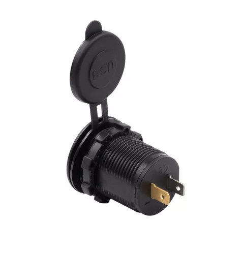 Încărcător Auto 12V/24V - 2.1A, 2 porturi USB, montaj Îngropat + Capac Protecție, pentru Mașină, Camion, Barcă
