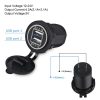 Încărcător Auto 12V/24V - 2.1A, 2 porturi USB, montaj Îngropat + Capac Protecție, pentru Mașină, Camion, Barcă