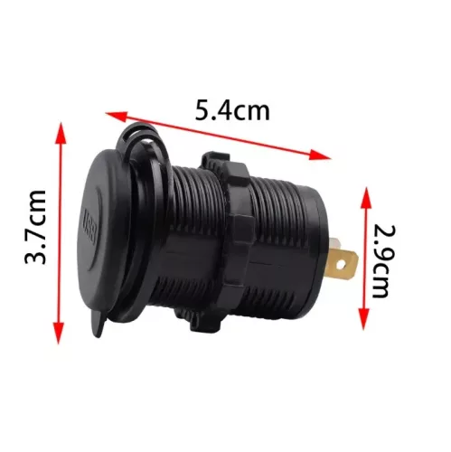 Încărcător Auto 12V/24V - 2.1A, 2 porturi USB, montaj Îngropat + Capac Protecție, pentru Mașină, Camion, Barcă