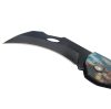 Briceag tatic 23351-8, metalic, pliabil, lama curbata, tip karambit, maner albastru