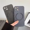 Husa Apple iPhone 14 Plus (14+), iPefet Carbon, textura kevlar, Magsafe, neagra