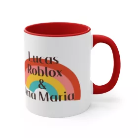   Cana ceramica personalizata, 330 ml, alba, logo Lucas Roblox si Ana Maria