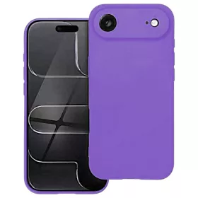   Husa Apple iPhone 17 Air, Luxury Silicone, protectie camera, catifea in interior, mov