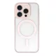 Husa Apple iPhone 15, Magsafe Colorful, spate transparent acryl, margini TPU roz