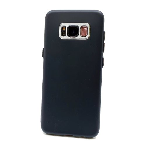 Husa de protectie pentru Samsung Galaxy S8, silicon moale, protectie metalica, negru