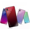  Husa Gradient Glass pentru Samsung Galaxy A10, din sticla si silicon, negru/rosu
