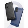 Husa de protectie Carbon Stripe pentru Samsung Galaxy S20 Ultra (S11 Plus), textura carbon, albastru