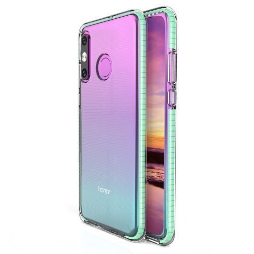Husa Spring Case pentru Huawei P Smart 2019, TPU transparent cu margini verzi