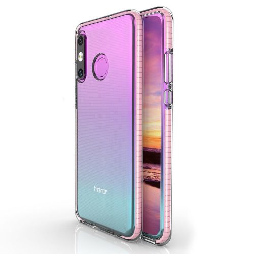 Husa Spring Case pentru Huawei P30 Lite, TPU transparent cu margini roz deschis