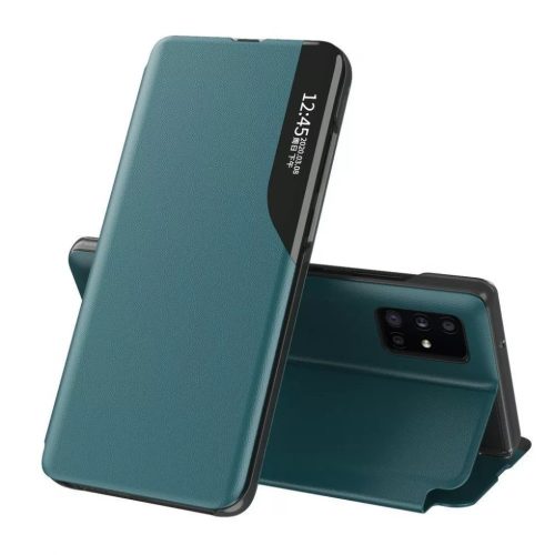 Husa Samsung Galaxy A02s Eco Leather Case, functie stand, verde inchis