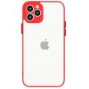 Husa Milky Case pentru Apple iPhone 12 Mini, mat transparent, margini rosii