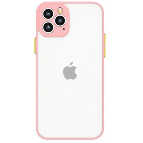 Husa Milky Case pentru Apple iPhone 12 Pro, mat transparent, margini roz