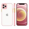 Husa Milky Case pentru Apple iPhone 12 Pro, mat transparent, margini roz