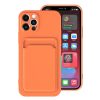 Husa Apple iPhone 11 Pro, Card Case, protectie camera, buzunar pentru carduri/cartele, portocalie