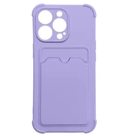   Husa protectie Card Case pentru Apple iPhone 13 Pro Max, buzunar pentru carduri/cartele, mov