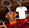 Breloc din MDF (lemn) personalizat cu poza ta, inel de sustinere metalic, design tricou, imprimare pe ambele fete