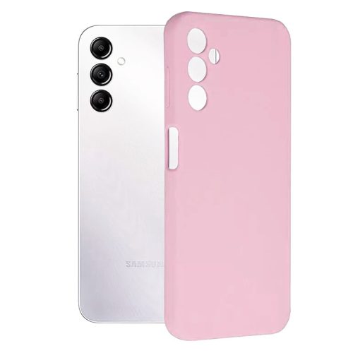 Husa Samsung Galaxy A13 5G / A04s / A04, Luxury Silicone, protectie camera, catifea in interior, roz deschis