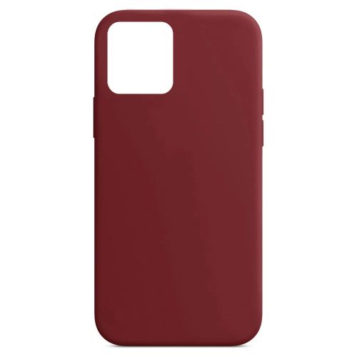 Husa Apple iPhone 12 Pro Max Luxury Silicone, catifea in interior, rosu burgund