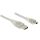 Cablu USB 2.0 to MiniUSB, 15 cm, alb/transparent