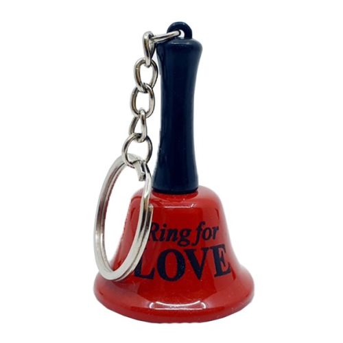 Breloc clopotel metalic, "Ring for love", rosu