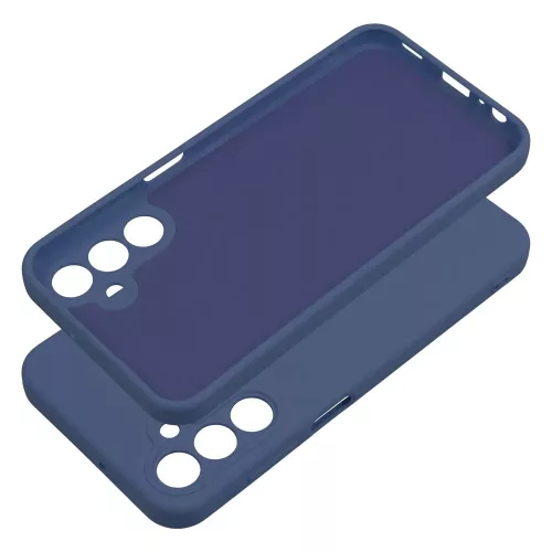 Husa Samsung Galaxy S24+ (S24 Plus), Luxury Silicone, protectie camera, catifea in interior, albastru inchis