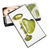Set rola masaj facial AORLIS  A0-50041, Gua Sha, piatra de jad, pentru fata si corp, anti-rid, verde