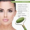 Set rola masaj facial AORLIS  A0-50041, Gua Sha, piatra de jad, pentru fata si corp, anti-rid, verde 