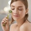 Set rola masaj facial AORLIS  A0-50041, Gua Sha, piatra de jad, pentru fata si corp, anti-rid, verde