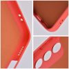 Husa Samsung Galaxy S21 FE, Luxury Silicone, protectie camera, catifea in interior, rosu piersica