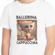 Tricou personalizat alb, copii/adulti, design Ballerina Cappuccina 1, modal, diverse marimi