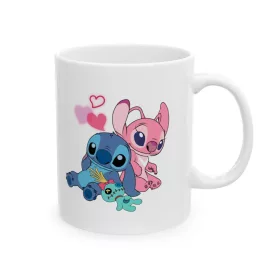   Cana ceramica personalizata, design Stitch in Love, 330 ml, alba