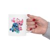 Cana ceramica personalizata, design Stitch in Love, 330 ml, alba