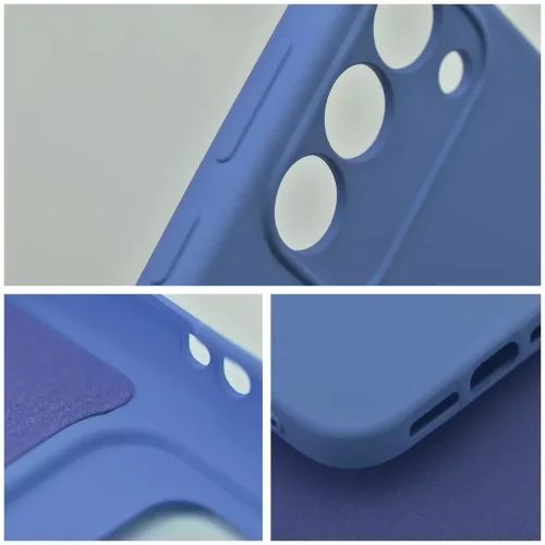 Husa Samsung Galaxy A16 5G, Luxury Silicone, protectie camera, catifea in interior, albastru inchis