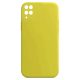 Husa Samsung Galaxy A12 Luxury Silicone, catifea in interior, protectie camere, galben