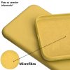 Husa Samsung Galaxy A12 Luxury Silicone, catifea in interior, protectie camere, galben