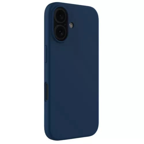 Husa Apple iPhone 16, Luxury Silicone, catifea in interior, albastru inchis