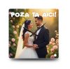 Ceas de perete/birou personalizat cu poza ta, cadran patrat din sticla, alimentare cu baterii