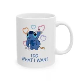   Cana ceramica personalizata, design I do what i want, 330 ml, alba
