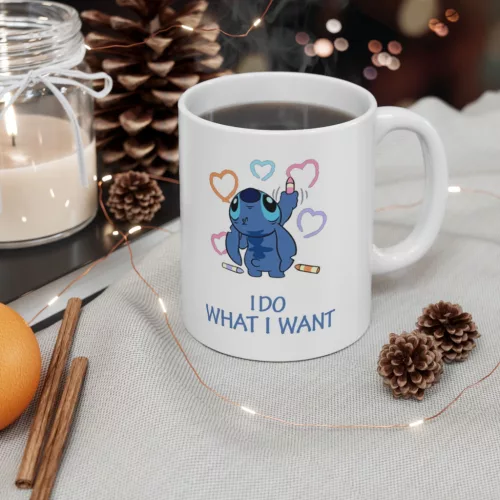 Cana ceramica personalizata, design I do what i want, 330 ml, alba