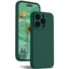 Husa Apple iPhone 13 Pro Max, Luxury Silicone, catifea in interior, protectie camere, verde inchis